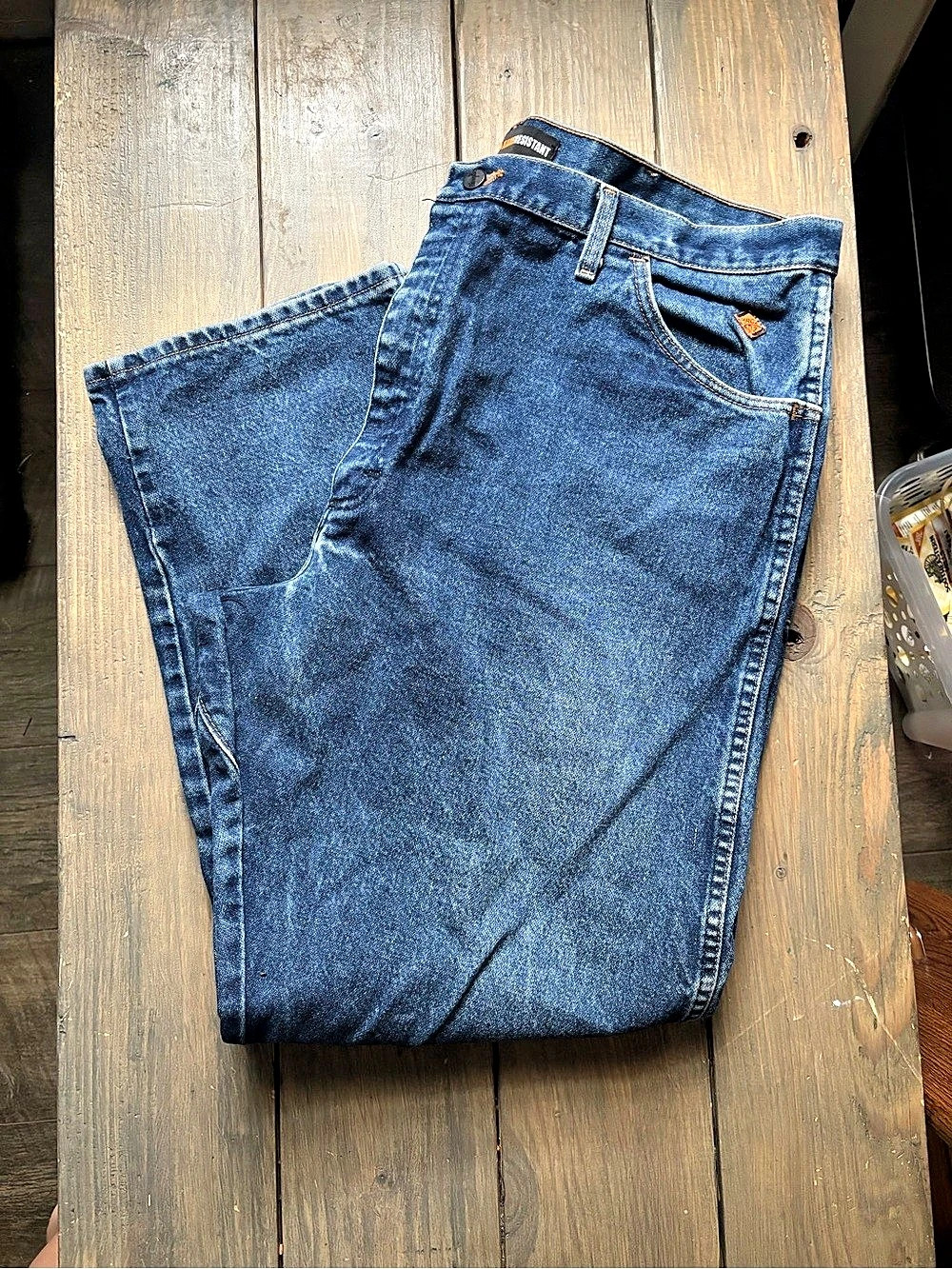 Wrangler Flame Resistant Relaxed Fit Jean Blue Waist 42 x 30